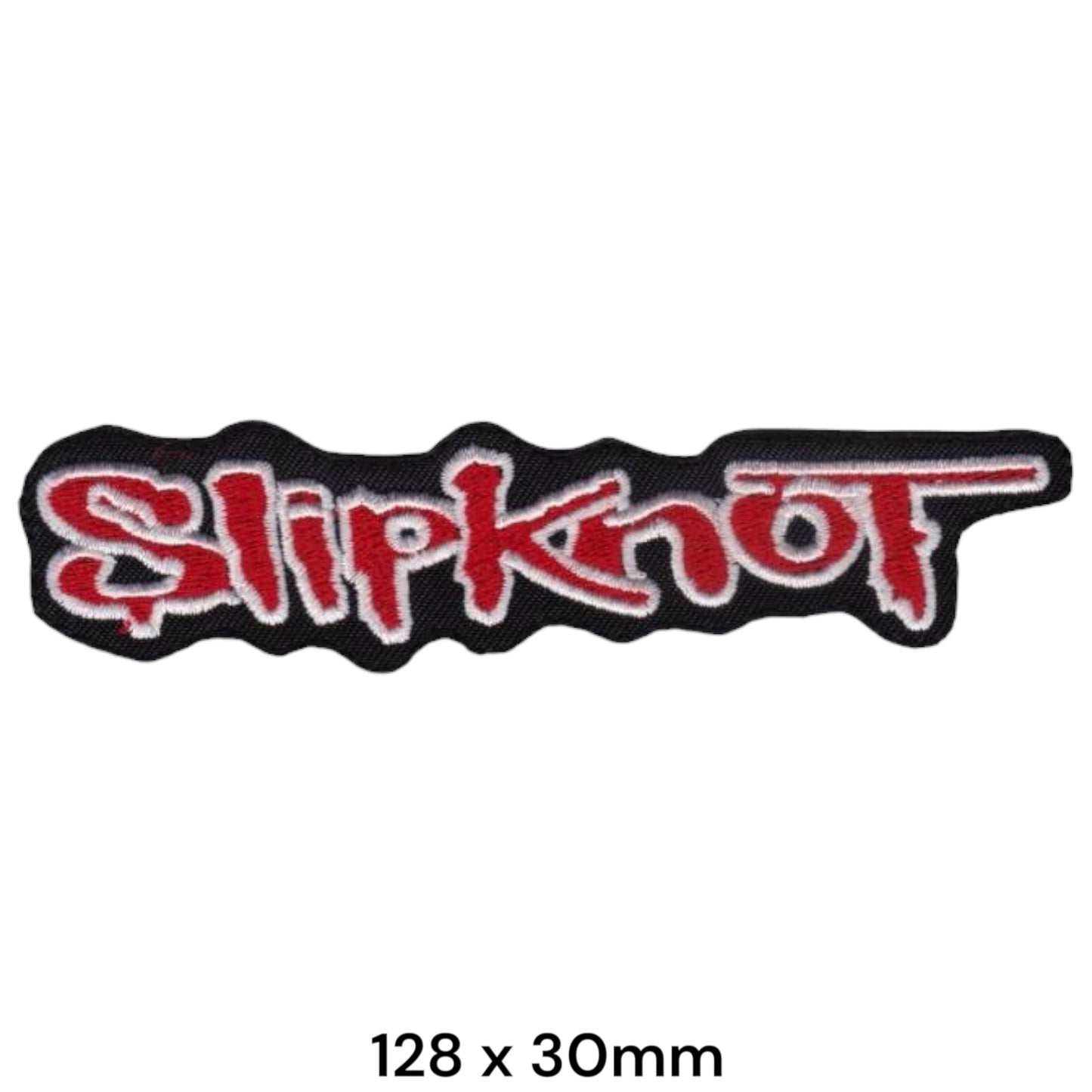 Slipknot Wordmark Die-Cut Embroidered Patch 128x30mm – Red, White/Silver & Black