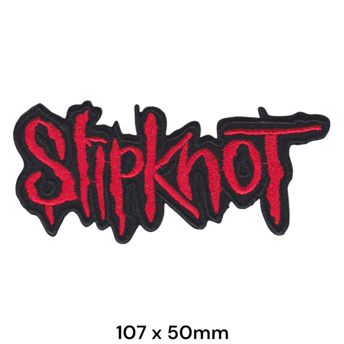 Slipknot Wordmark Die-Cut Embroidered Patch 107x50mm – Red & Black