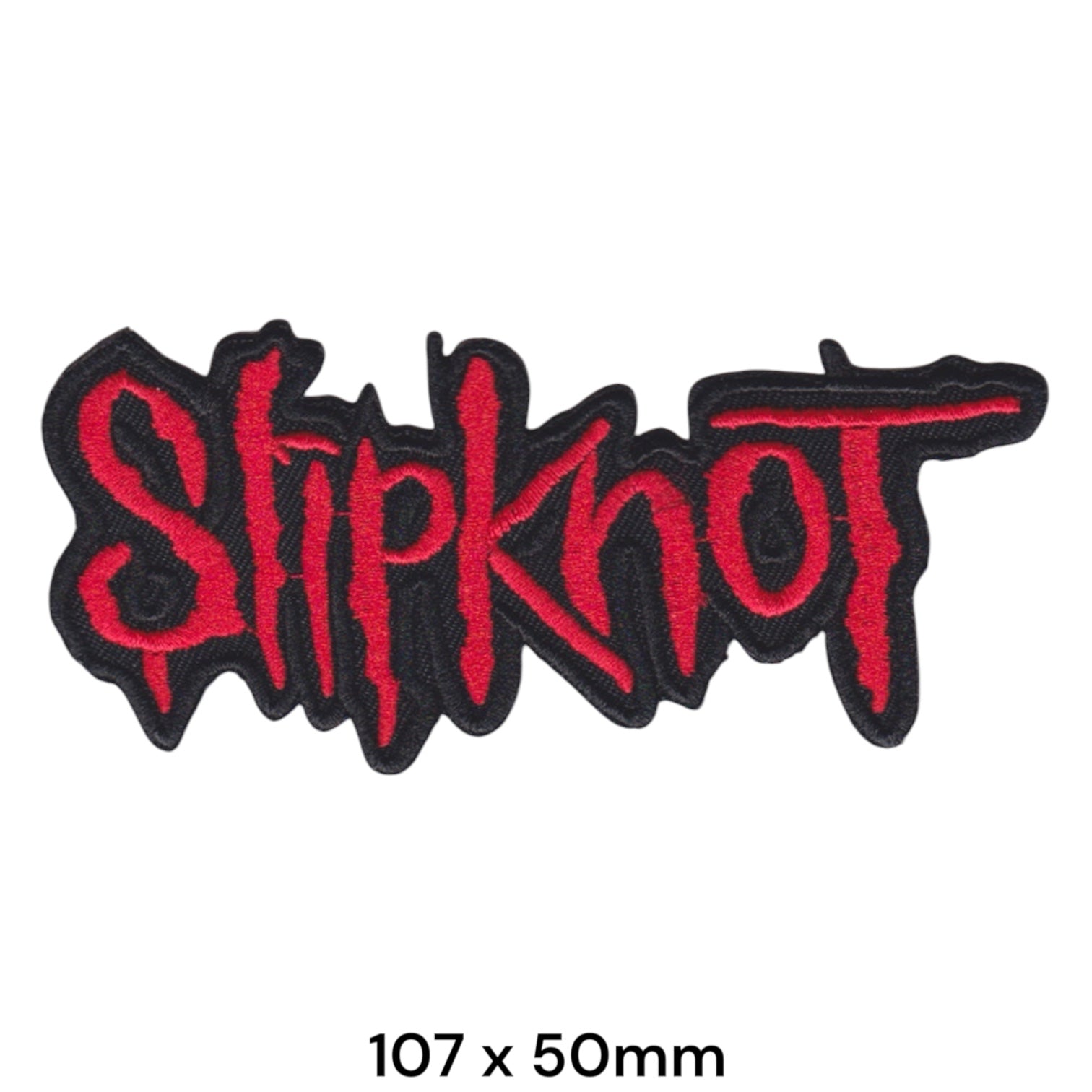 Slipknot Wordmark Die-Cut Embroidered Patch 107x50mm – Red & Black