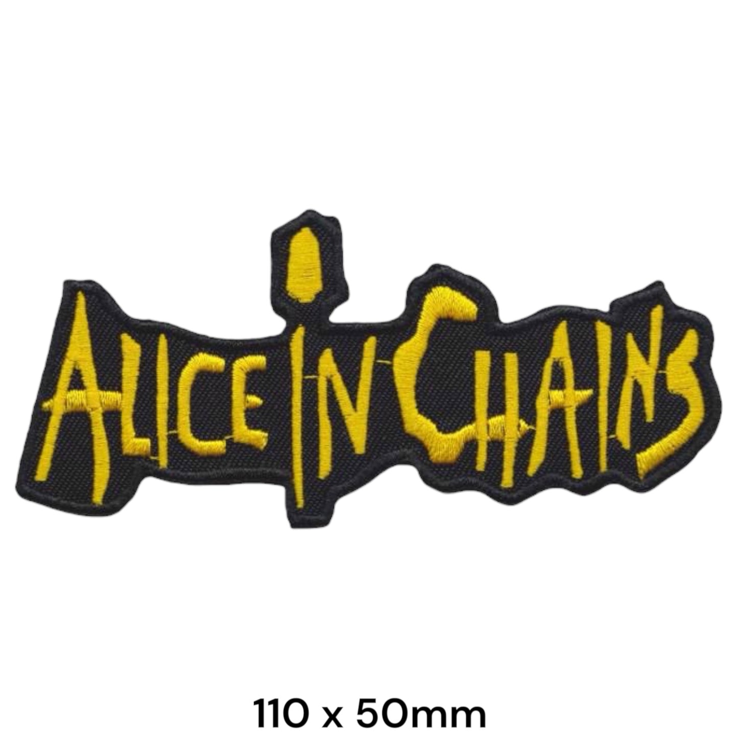 Alice In Chains Wordmark Die-Cut Embroidered Patch 110x50mm – Yellow & Black