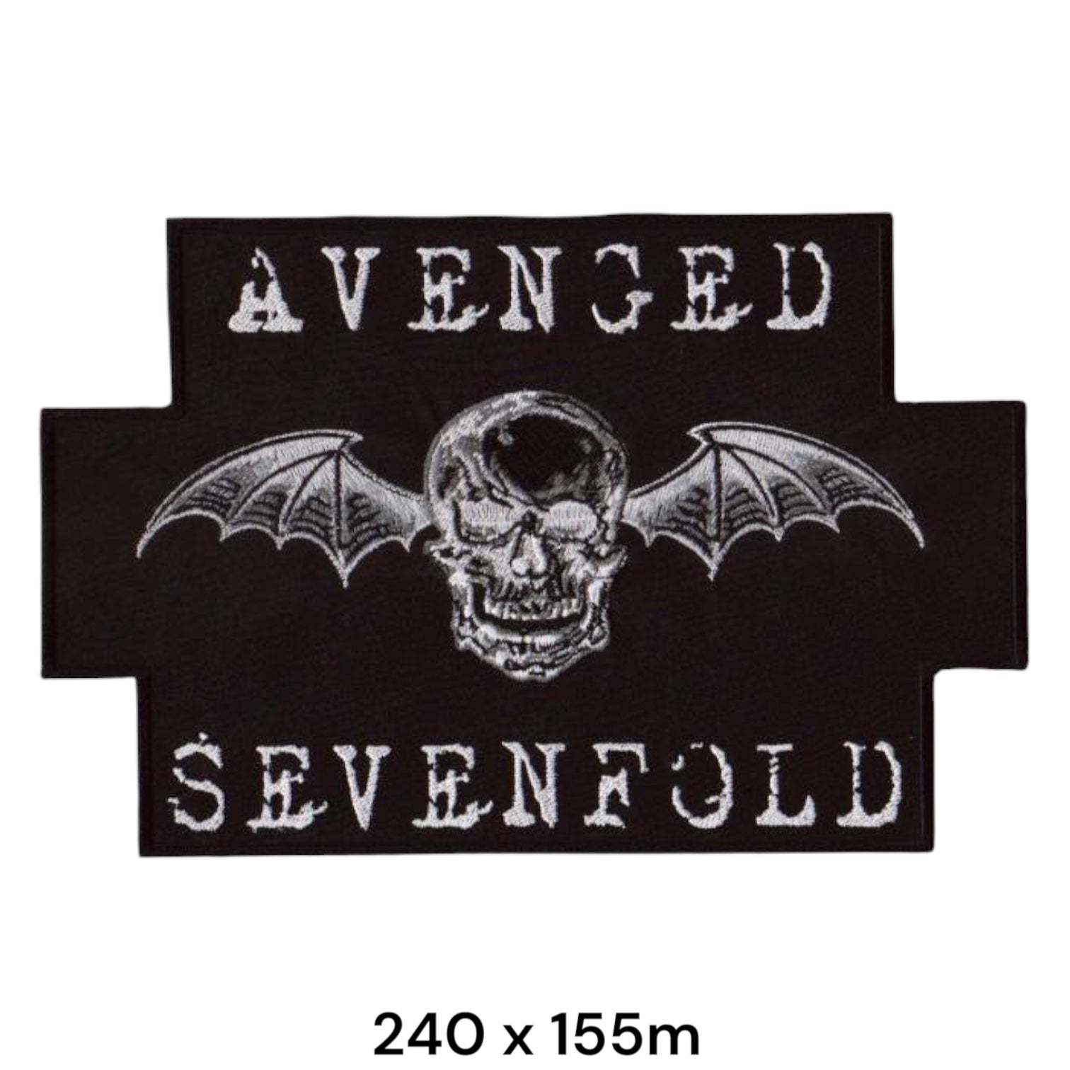 Avenged Sevenfold Deathbat Skull Three-Panel Large Back Patch 240x155mm – White/Silver & Black