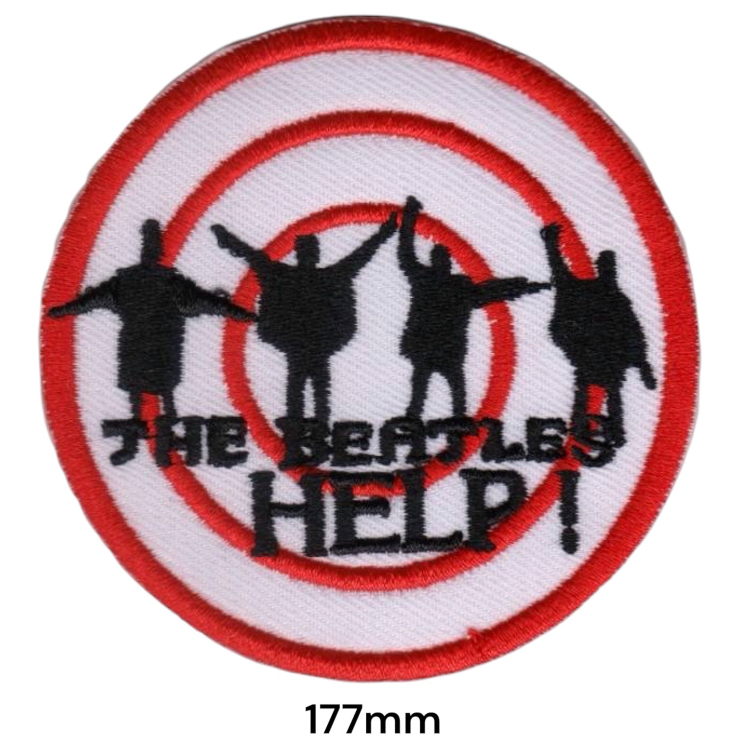 The Beatles Help! Jumping Silhouettes Concentric Rings Large Round Embroidered Patch 177mm – Black, Red & White