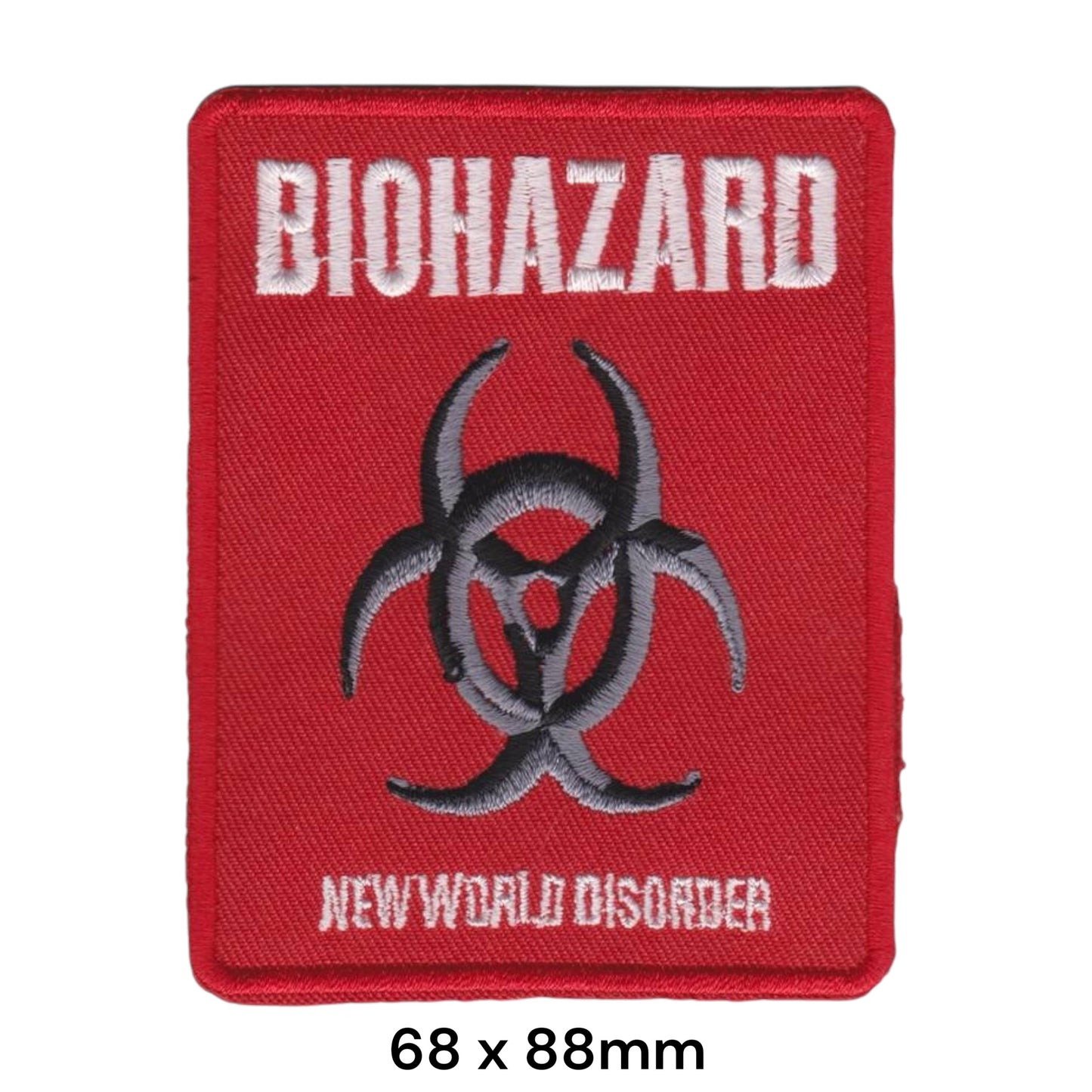 Biohazard New World Disorder Album Cover Rectangular Embroidered Patch 68x88mm – Red, White/Silver & Black