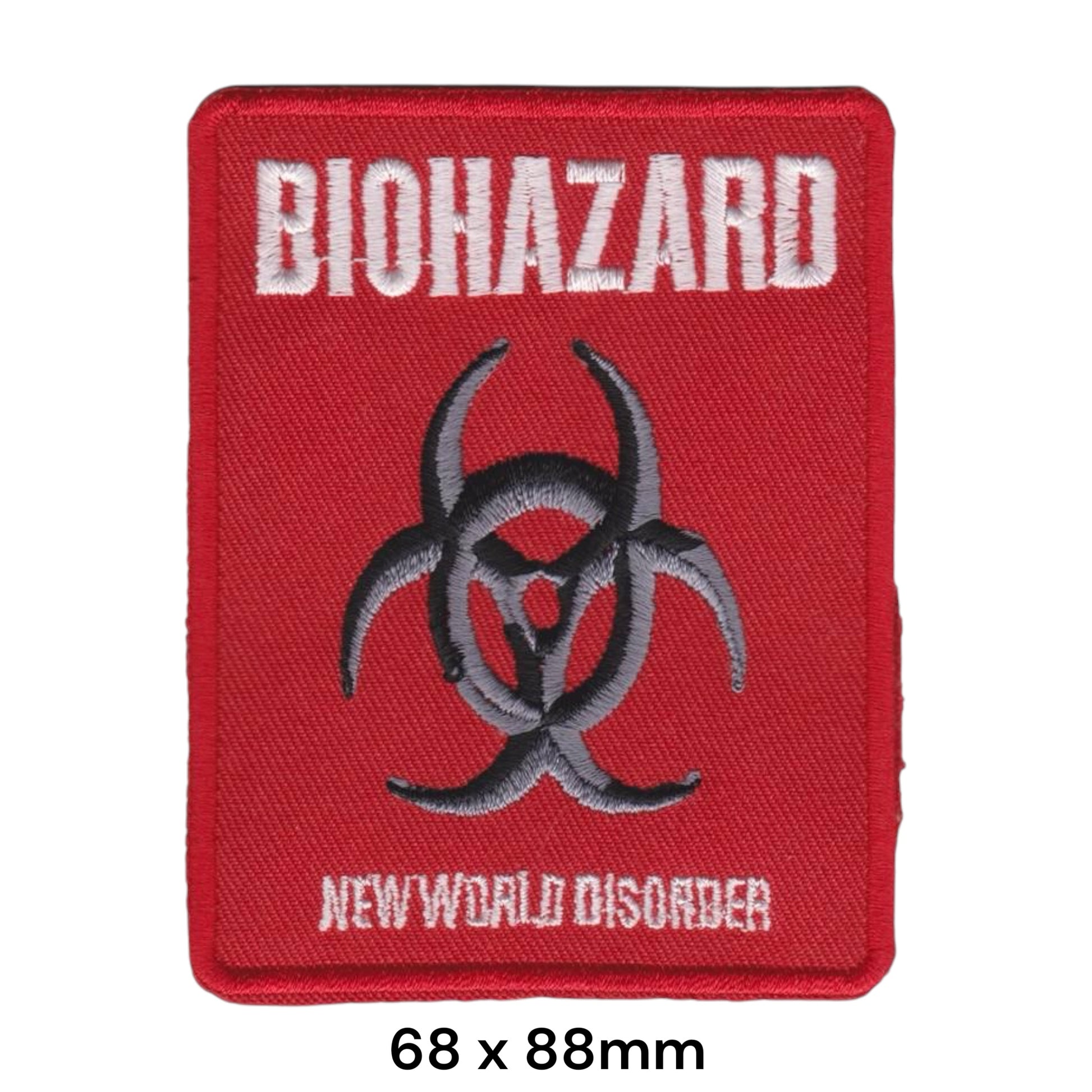 Biohazard New World Disorder Album Cover Rectangular Embroidered Patch 68x88mm – Red, White/Silver & Black