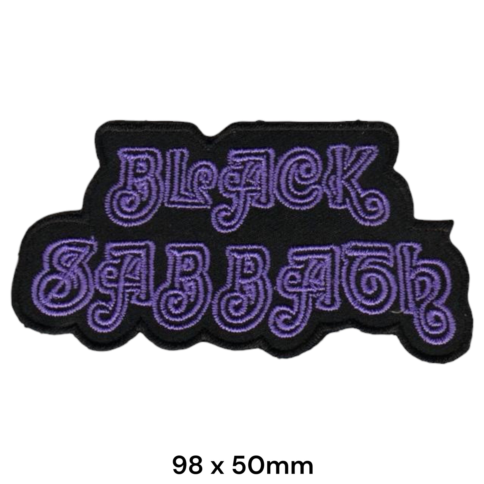 Black Sabbath Purple Wavy Logo Die-Cut Embroidered Patch 98x50mm – Purple & Black