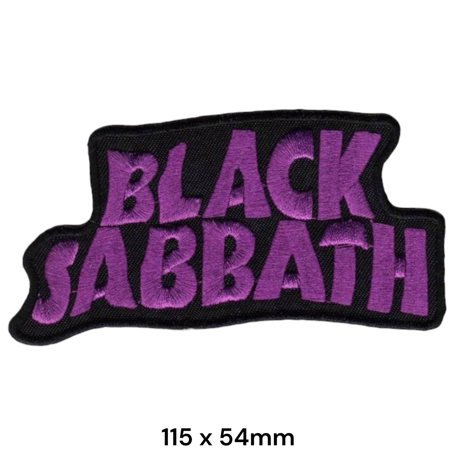 Black Sabbath Purple Wavy Logo Die-Cut Embroidered Patch 115x54mm – Purple & Black
