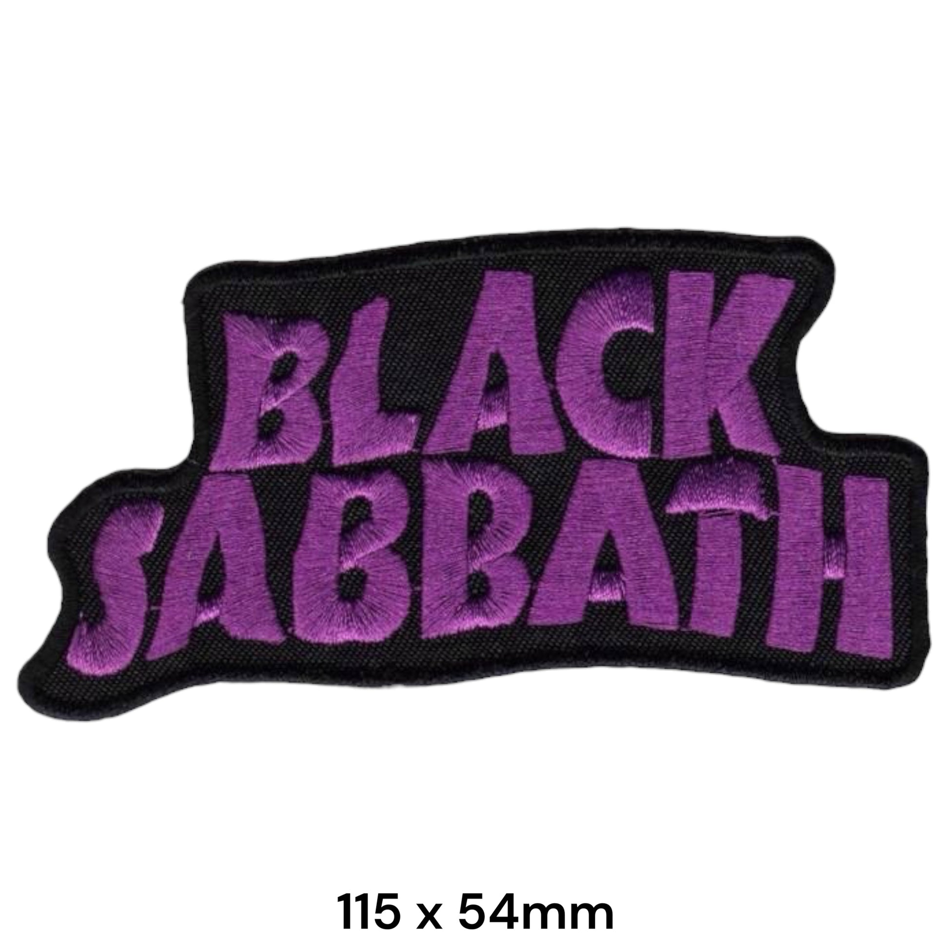 Black Sabbath Purple Wavy Logo Die-Cut Embroidered Patch 115x54mm – Purple & Black