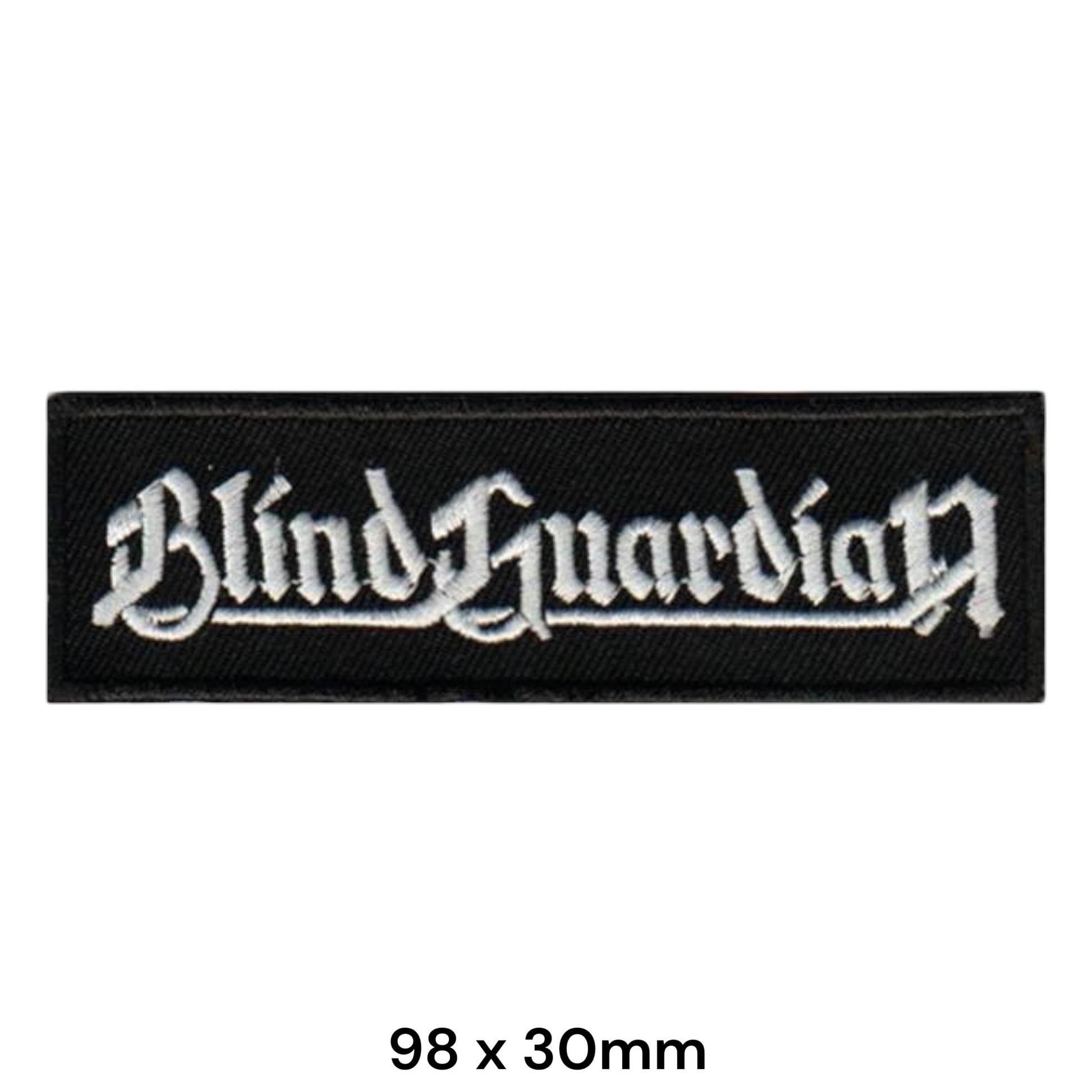 Blind Guardian White Gothic Logo Rectangular Embroidered Patch 98x30mm – White & Black
