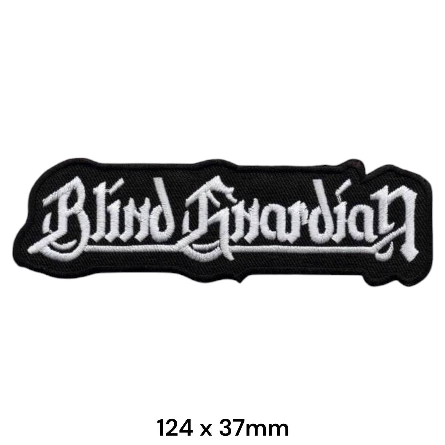 Blind Guardian White Gothic Logo Die-Cut Embroidered Patch 124x37mm – White & Black