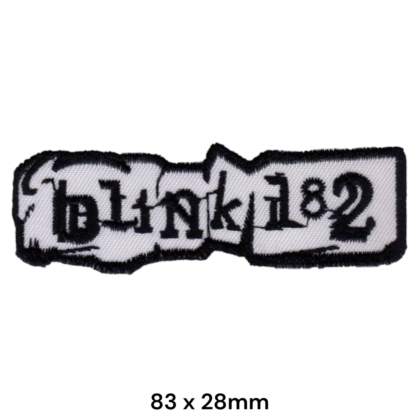 Blink-182 Gothic Logo Die-Cut Embroidered Patch 83x28mm – Black & White