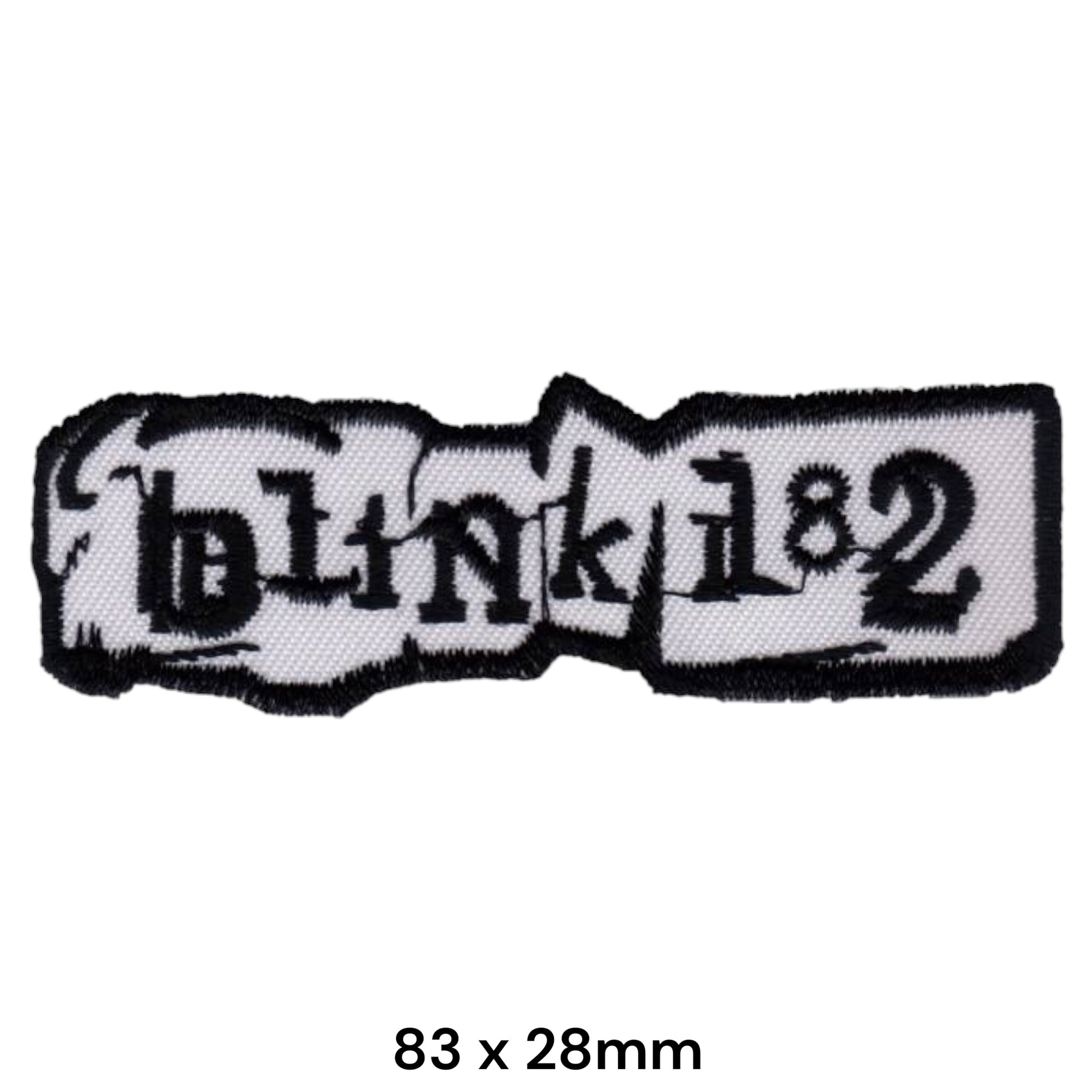 Blink-182 Gothic Logo Die-Cut Embroidered Patch 83x28mm – Black & White