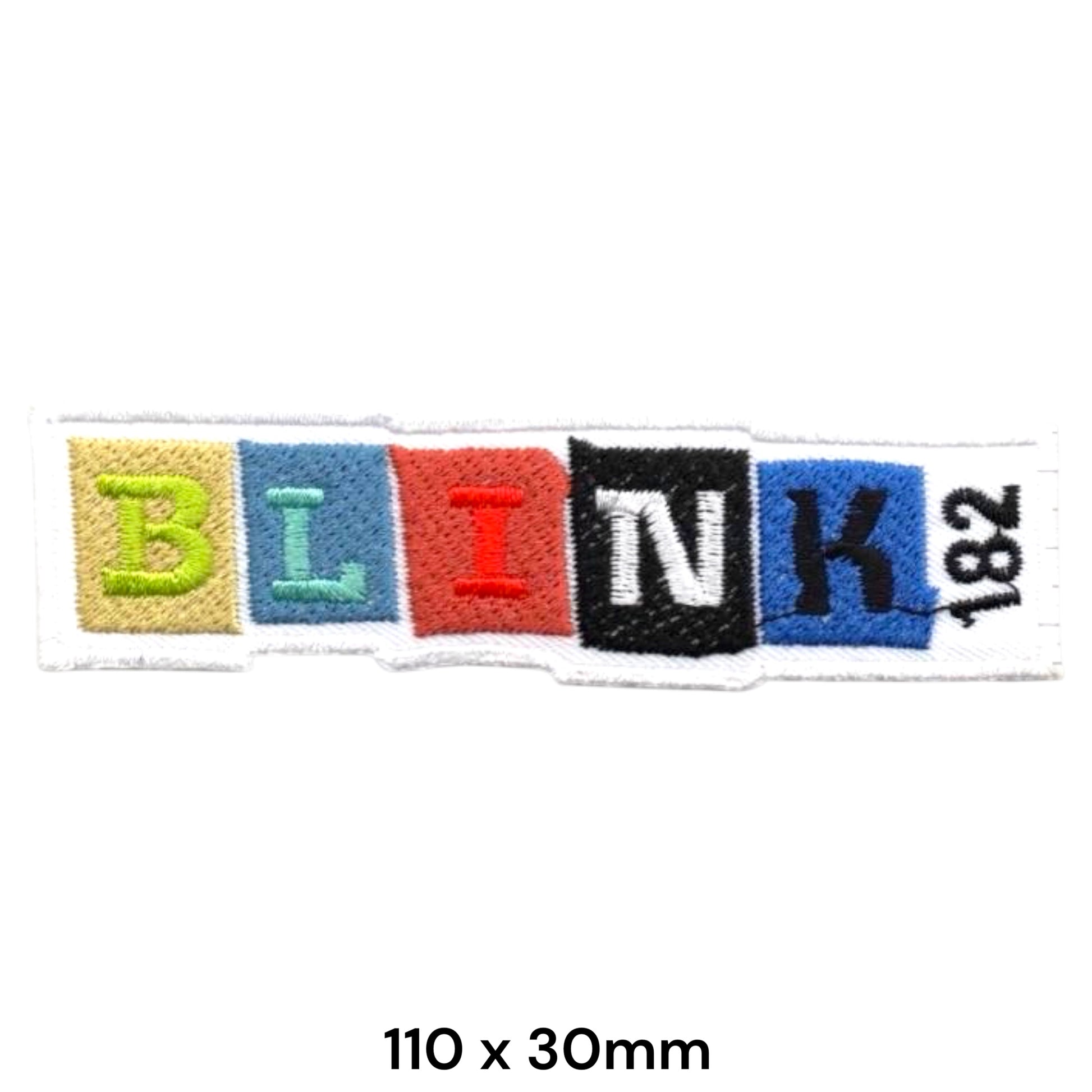 Blink-182 Ransom Note Colourblock Letter Logo Rectangular Embroidered Patch 110x30mm – Multicolor