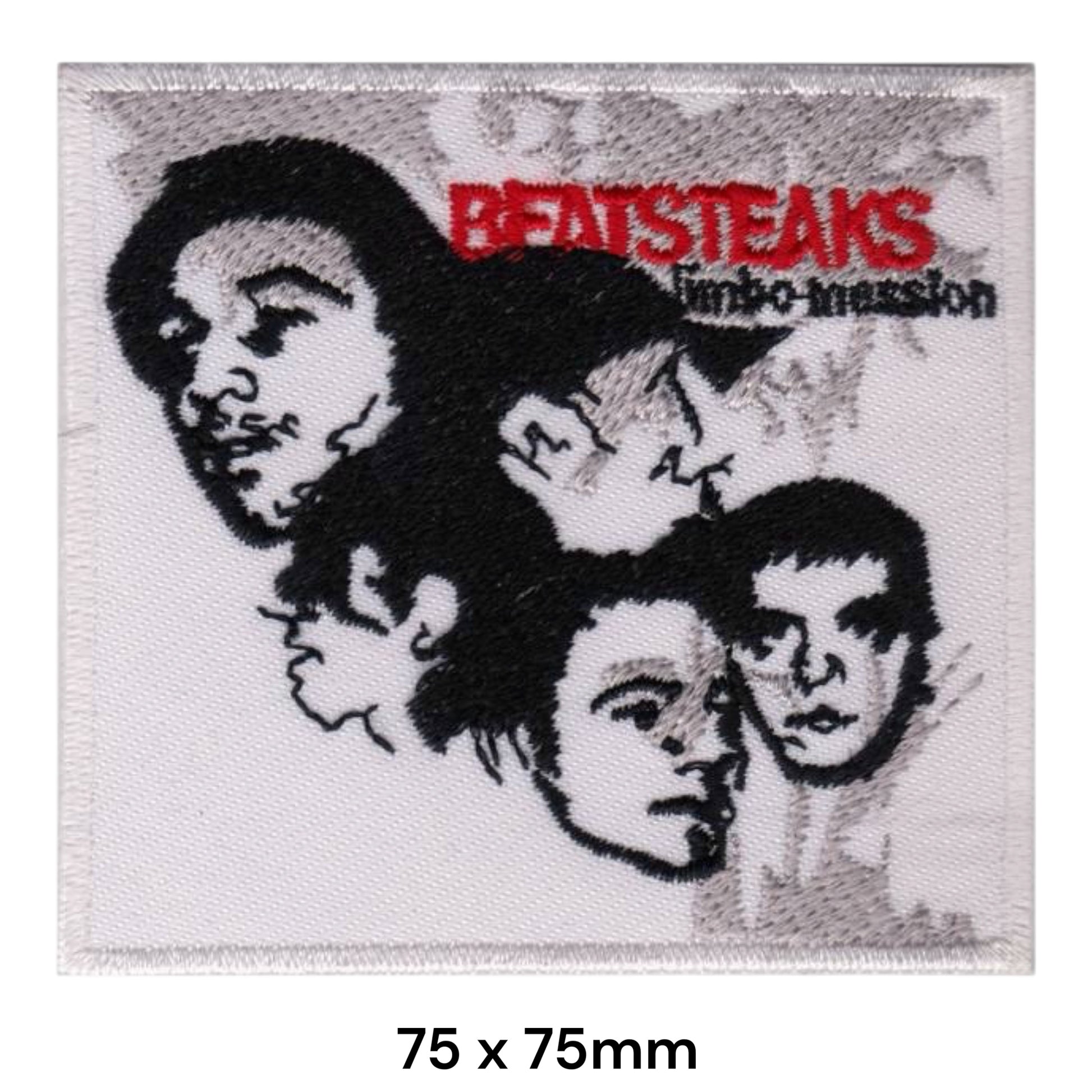 Beatsteaks Limbo Messiah Band Portrait White Square Embroidered Patch 75x75mm – White, Black & Red