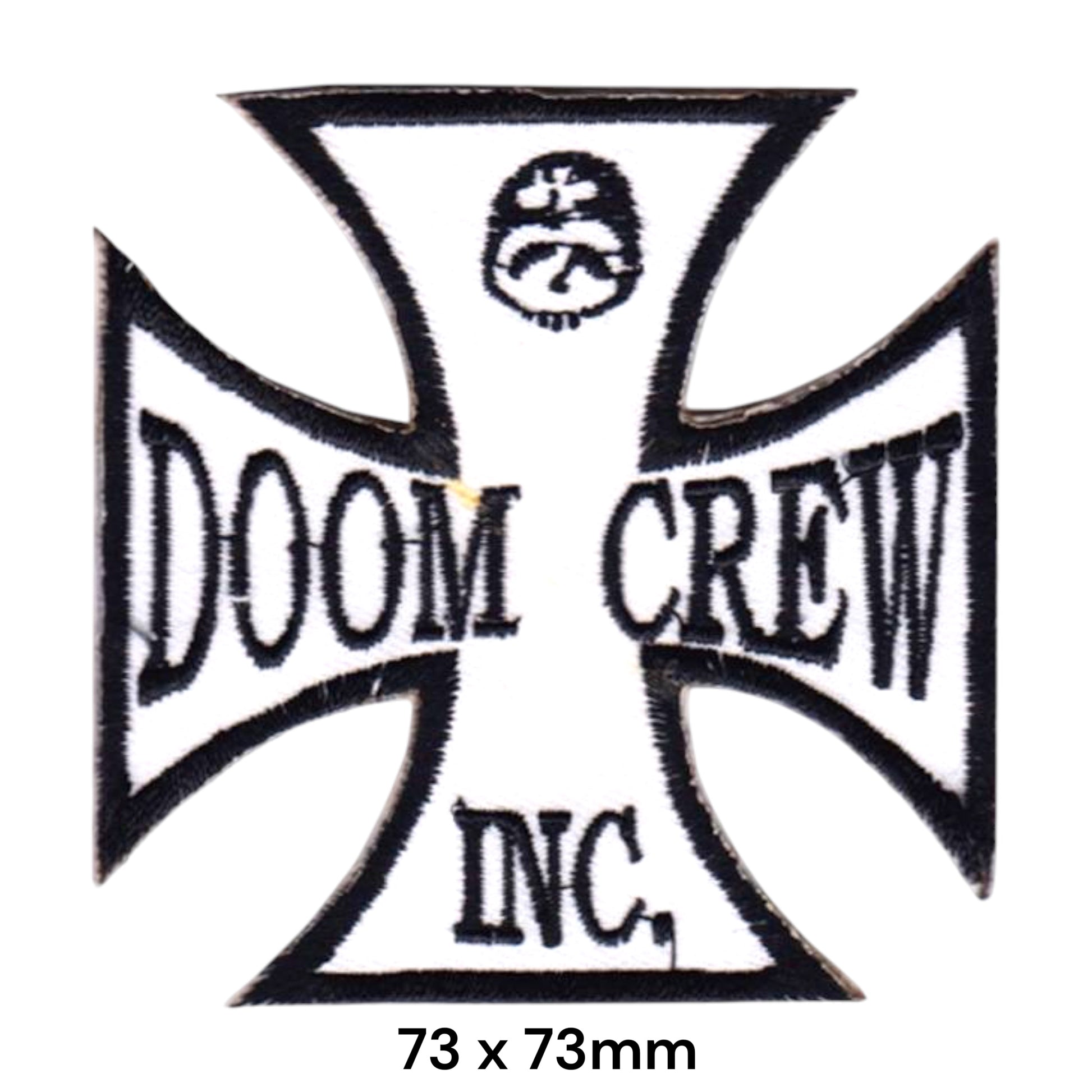 Black Label Society Doom Crew Inc. Iron Cross Embroidered Patch 73x73mm – White & Black