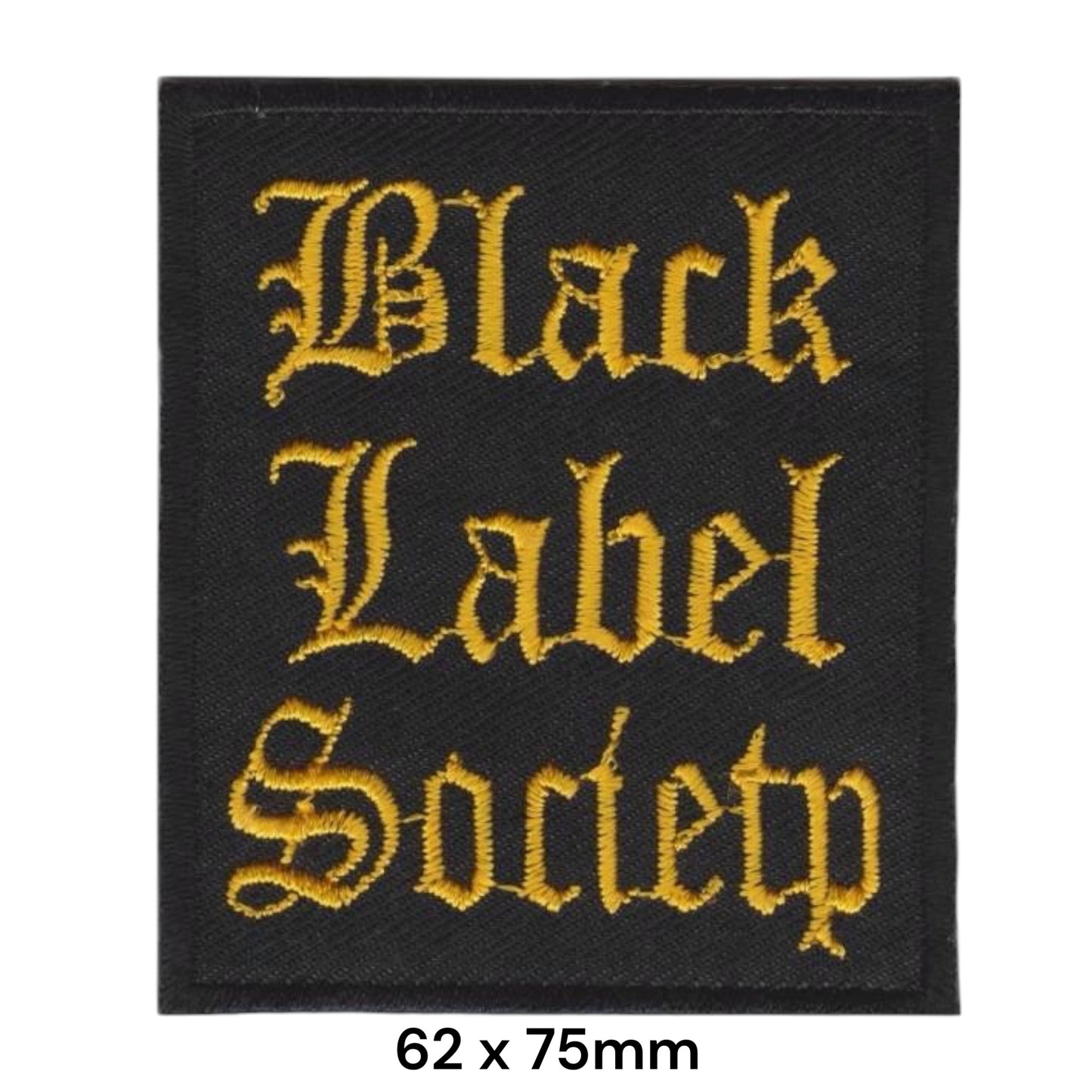 Black Label Society Gothic Band Name Yellow Square Embroidered Patch 62x75mm – Gold/Yellow & Black