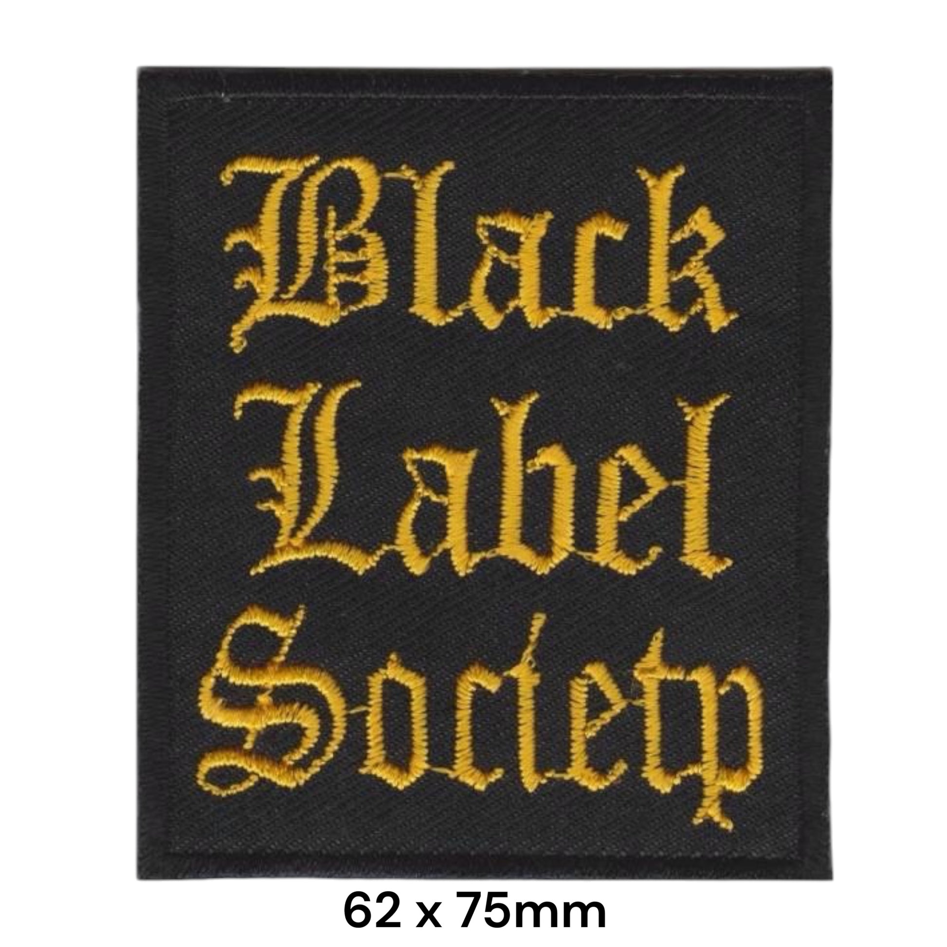 Black Label Society Gothic Band Name Yellow Square Embroidered Patch 62x75mm – Gold/Yellow & Black
