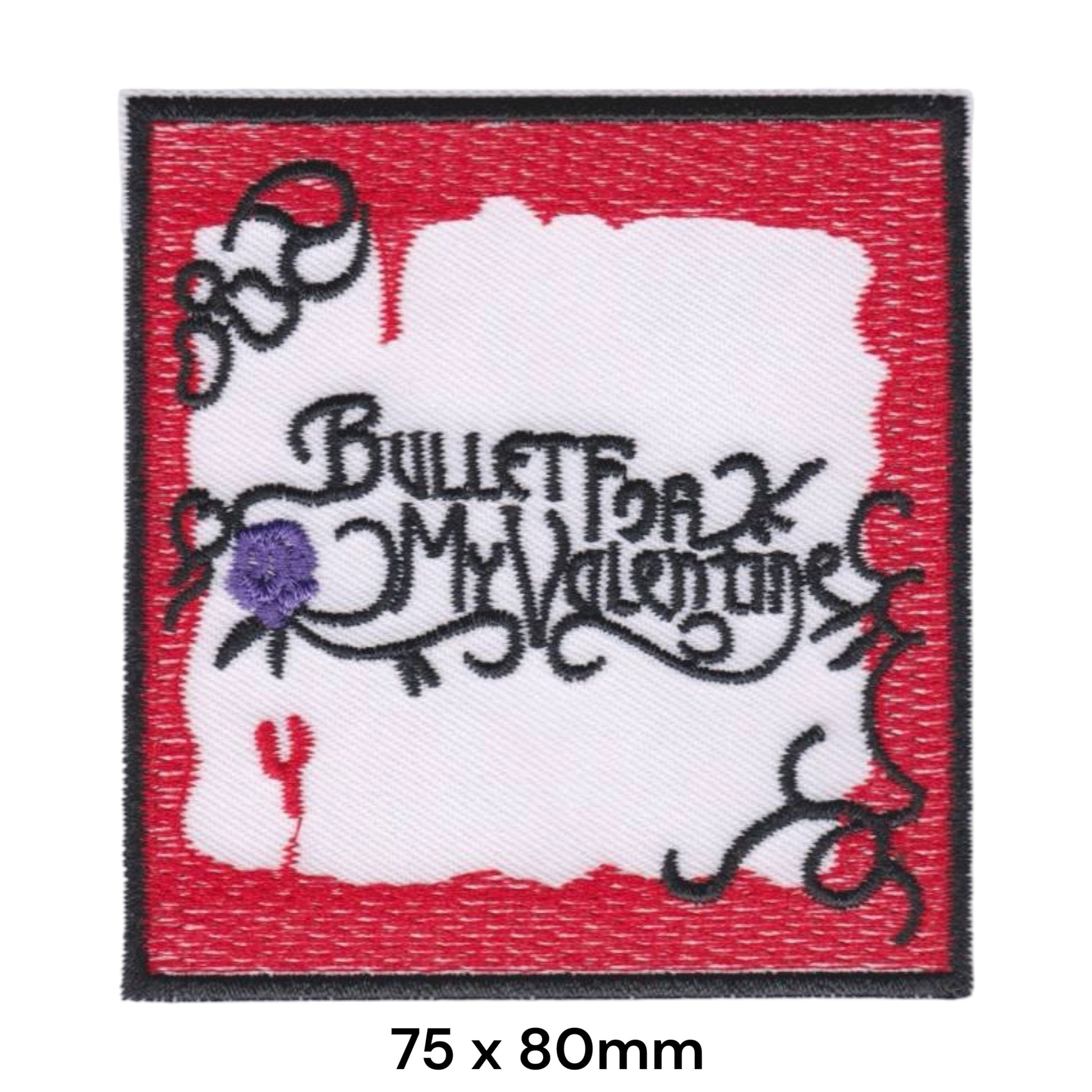 Bullet for My Valentine The Poison Album Art Square Embroidered Patch 75x80mm – Red, White, Purple & Black