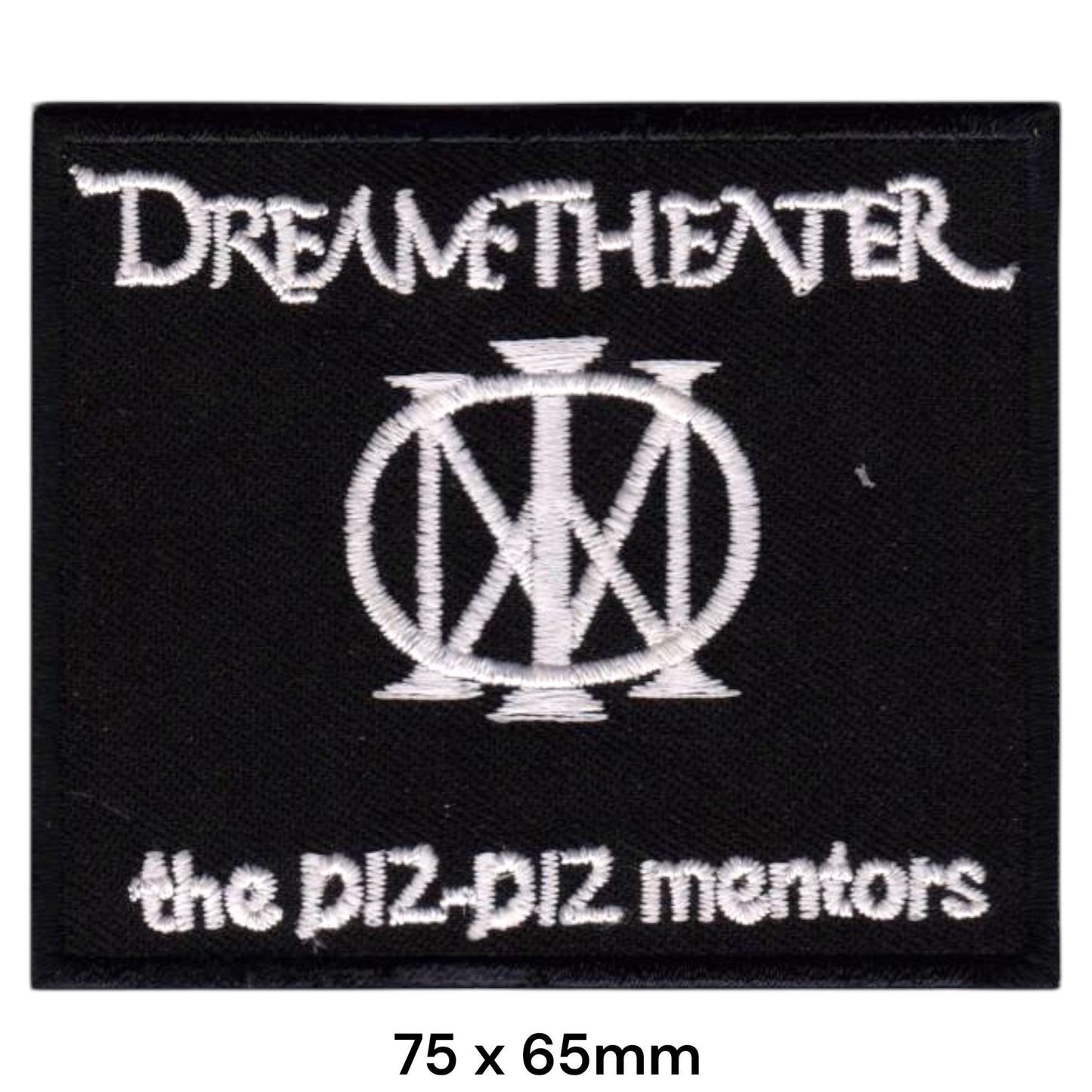 Dream Theater DT Monogram Logo The Diz-Diz Mentors Rectangular Embroidered Patch 75x65mm – White & Black