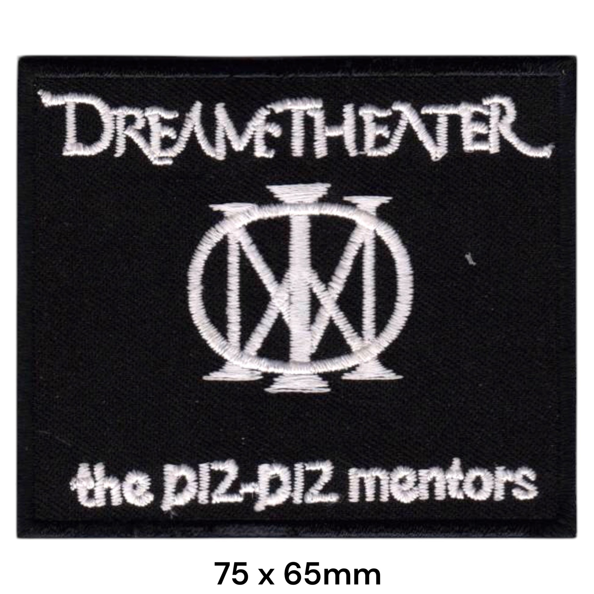 Dream Theater DT Monogram Logo The Diz-Diz Mentors Rectangular Embroidered Patch 75x65mm – White & Black