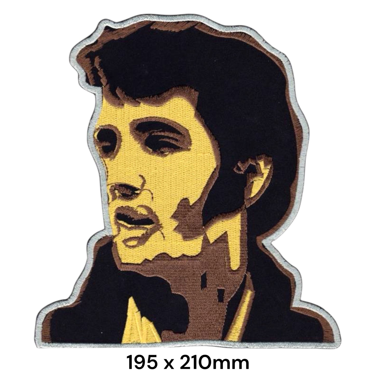Elvis Presley Portrait Large Back Patch 195x210mm – Black, Yellow & Brown