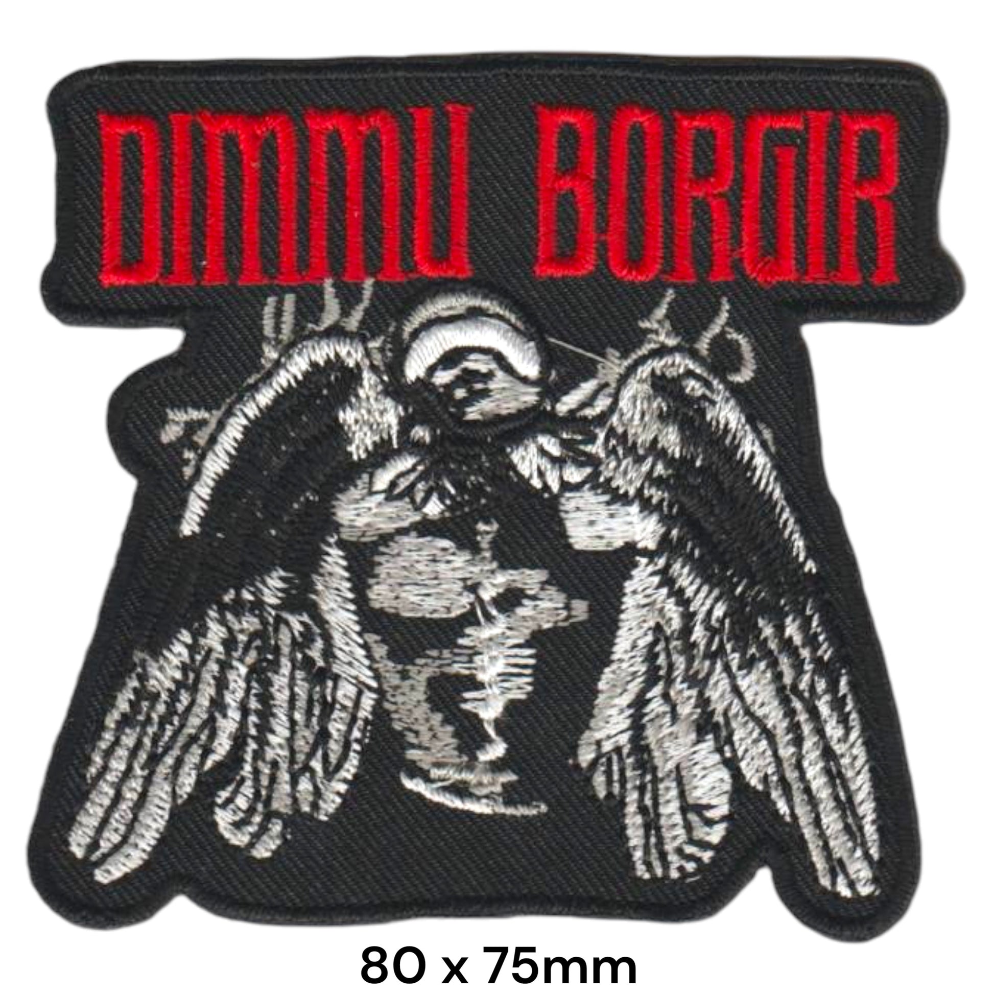 Dimmu Borgir Angel Wings Die-Cut Embroidered Patch 80x75mm – Red, White/Silver & Black