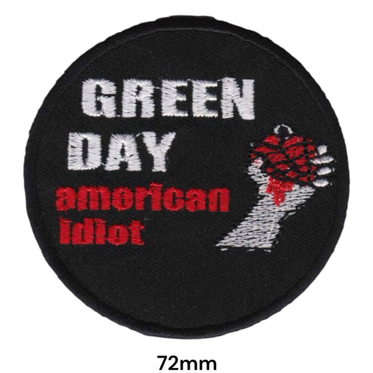 Green Day American Idiot Circle Black Embroidered Patch 72mm – Red, White & Black