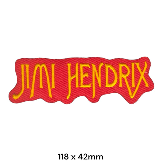 Jimi Hendrix Logo Text One-Line Die-Cut Red Yellow Embroidered Patch 118x42mm – Red & Yellow/Orange