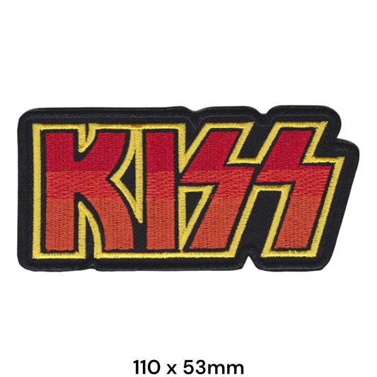 KISS Logo Die-Cut Black Red Orange Yellow Embroidered Patch 110x53mm