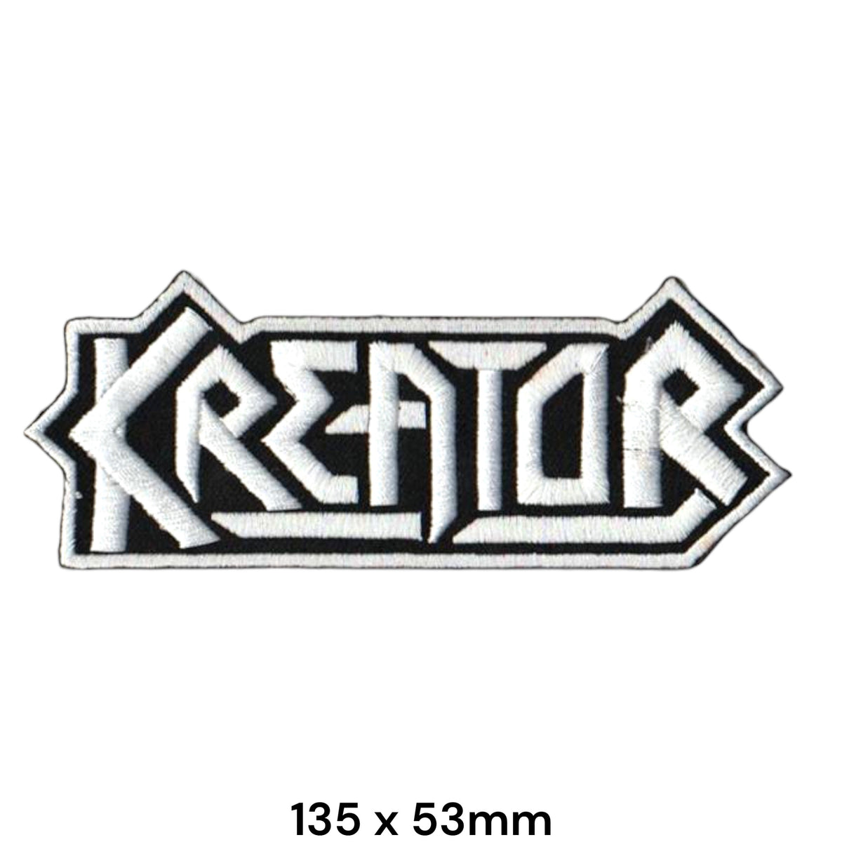 Kreator Logo Die-Cut Black White Embroidered Patch 135x53mm