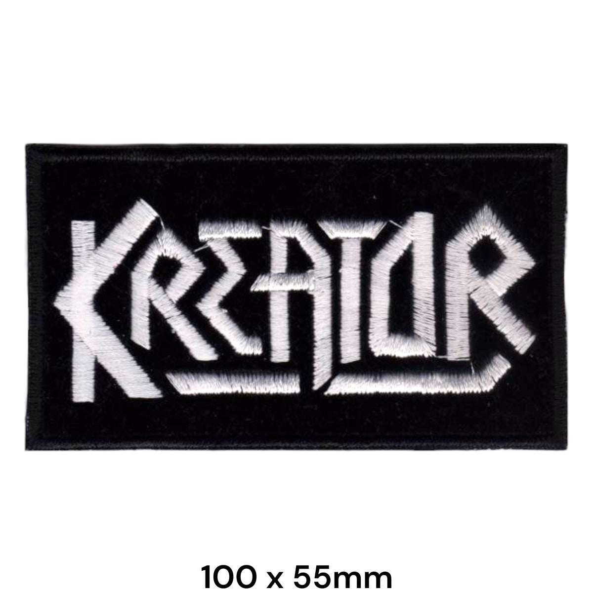 Kreator Logo Rectangle Black White Embroidered Patch 100x55mm