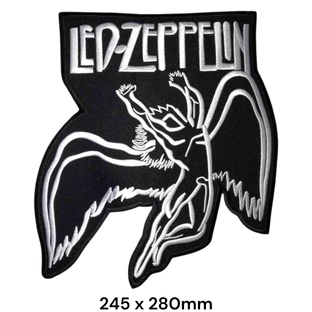 Led Zeppelin Icarus Fallen Angel Die-Cut Large Back Patch Black White 245x280mm