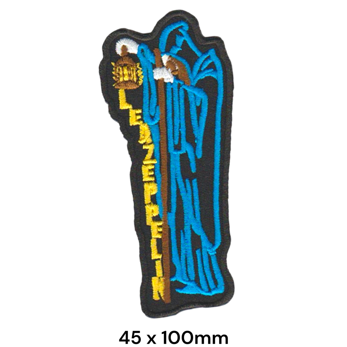 Led Zeppelin Hermit Stairway to Heaven Die-Cut Portrait Black Blue Yellow Brown Embroidered Patch 45x100mm