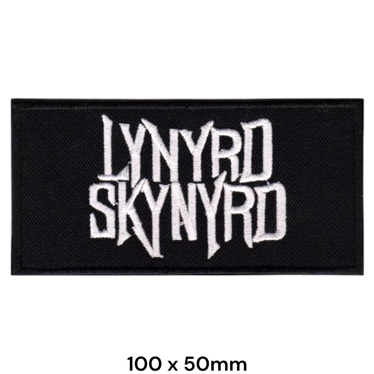 Lynyrd Skynyrd Logo Text Black White Embroidered Patch 100x50mm