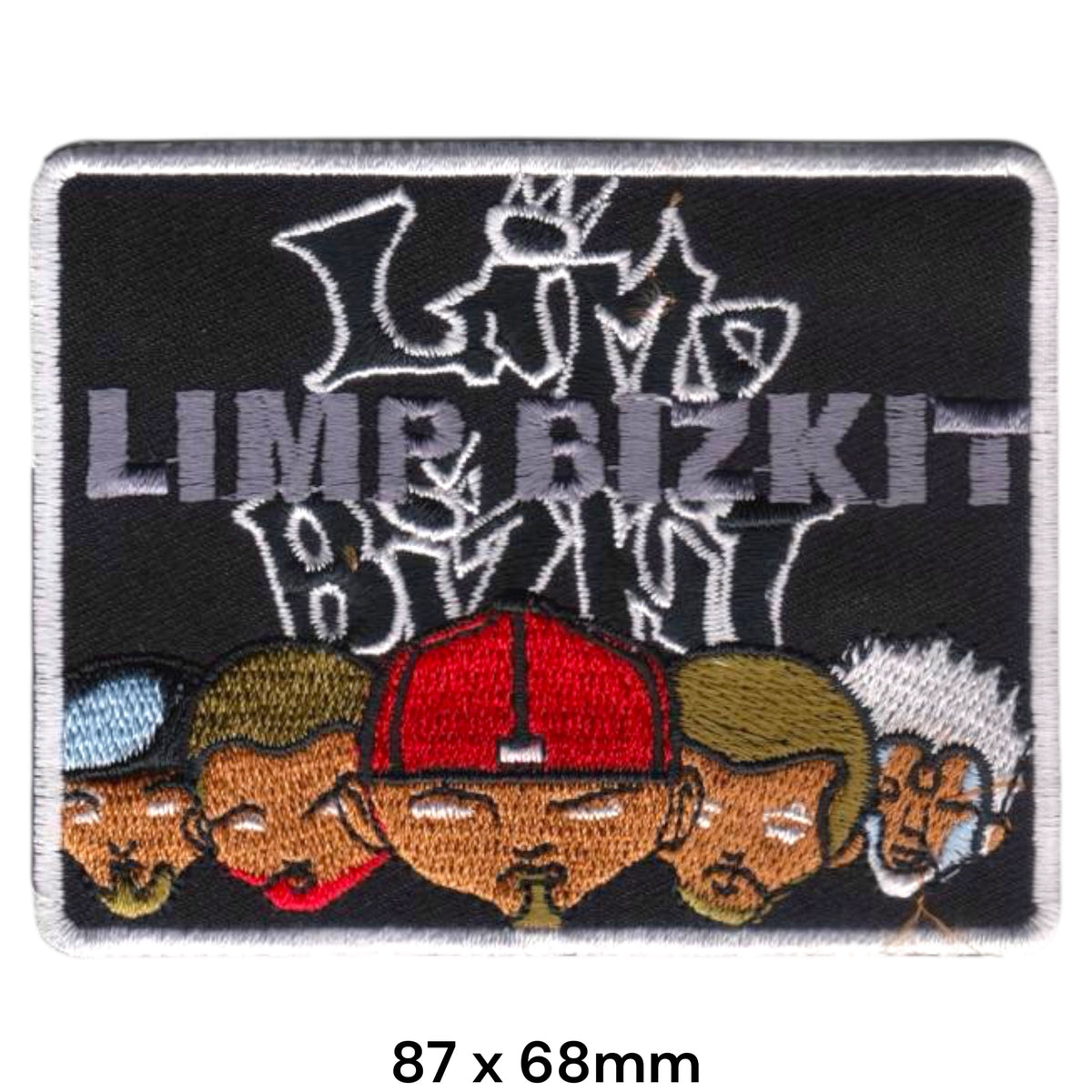 Limp Bizkit Band Members Cartoon Black Grey Red Embroidered Patch 87x68mm