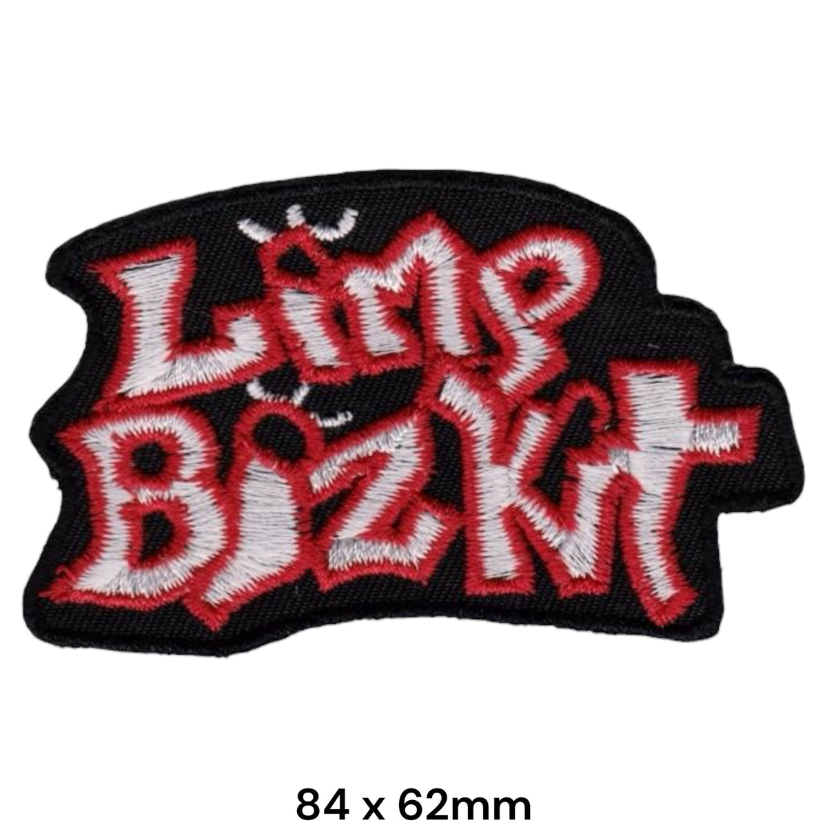 Limp Bizkit Logo Die-Cut Black White Red Embroidered Patch 84x62mm