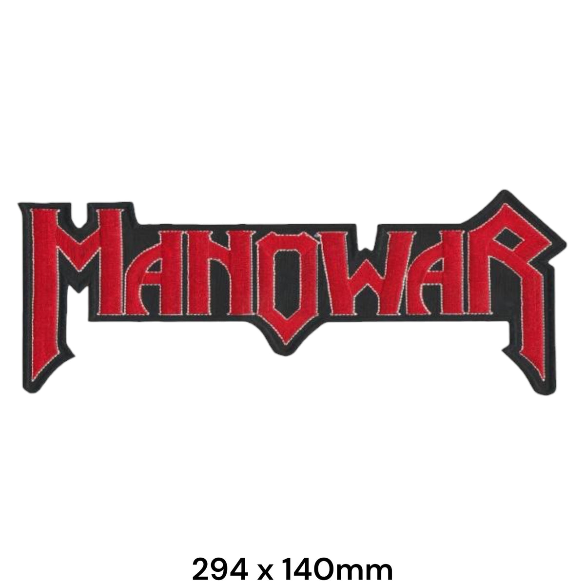 Manowar Logo Die-Cut Red Black Large Embroidered Back Patch 294x140mm