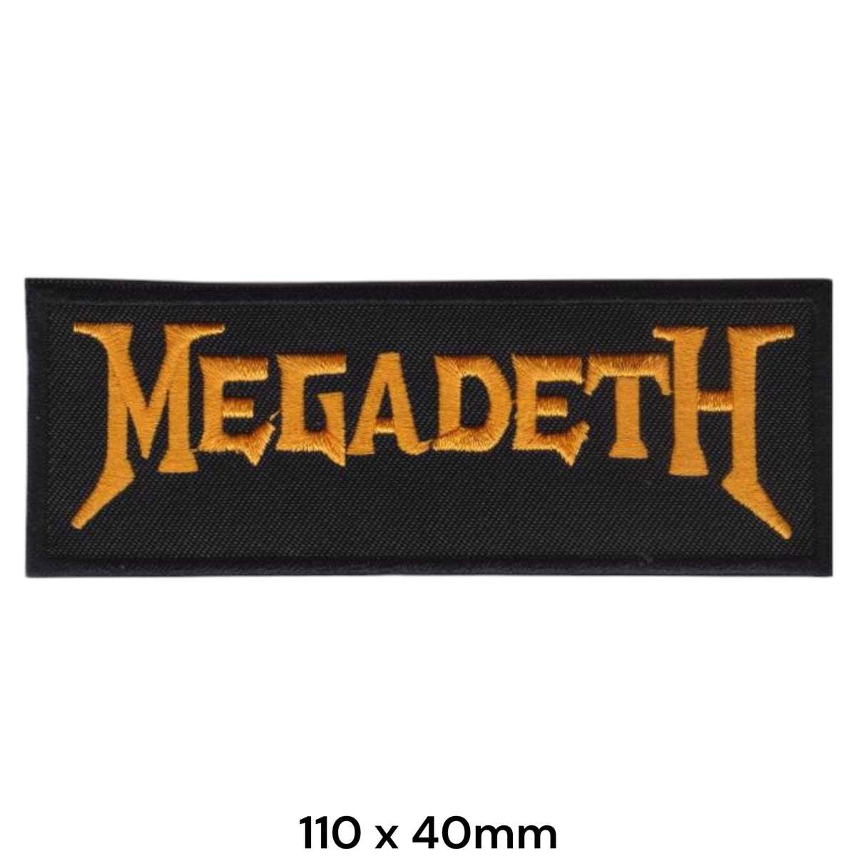 Megadeth Logo Rectangle Orange Black Embroidered Patch 110x40mm
