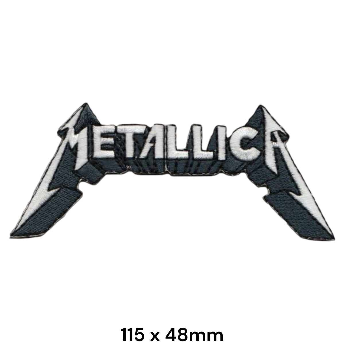 Metallica Logo Die-Cut White Grey Dark Silver Embroidered Patch 115x48mm