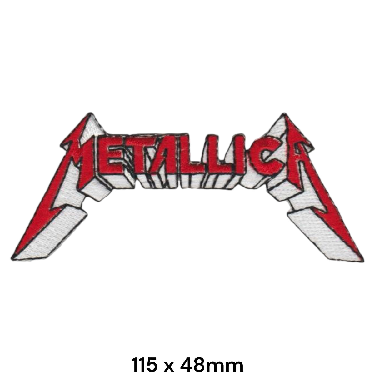 Metallica Logo Die-Cut Red White Black Embroidered Patch 115x48mm