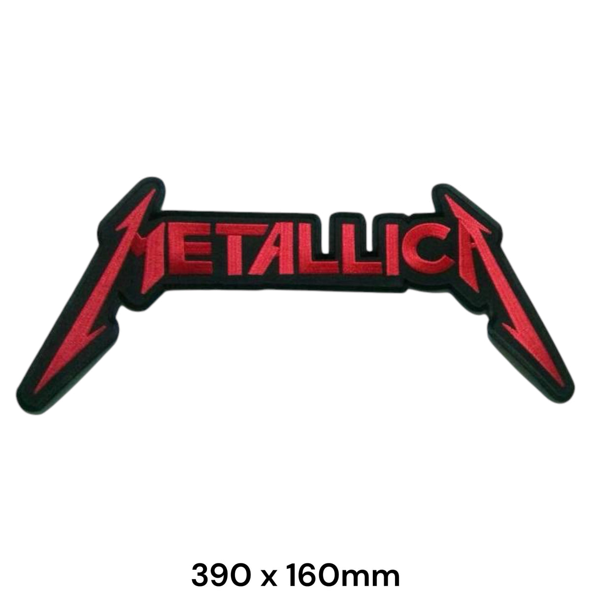 Metallica Logo XXL Back Patch Red Black Die-Cut Embroidered 390x160mm
