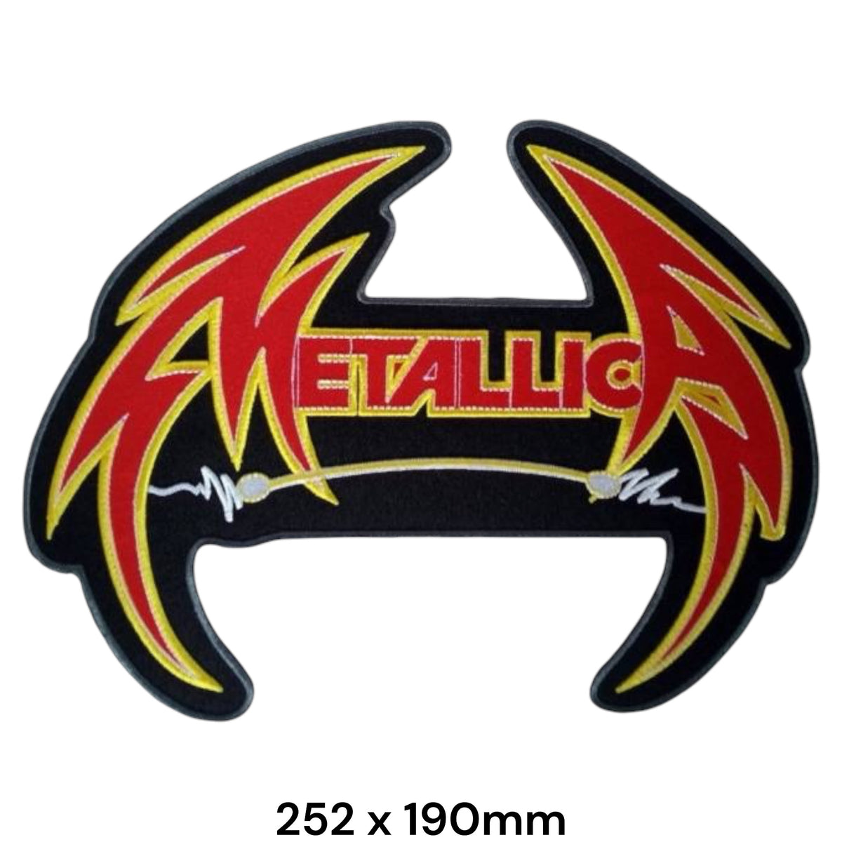 Metallica Flaming Wings Logo XXL Back Patch Red Yellow Black Embroidered 252x190mm