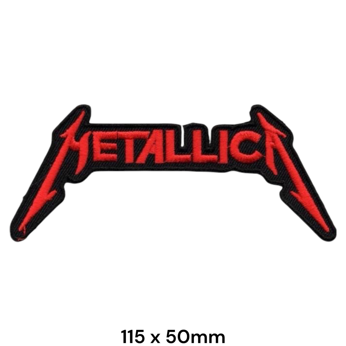 Metallica Logo Die-Cut Red Black Embroidered Patch 115x50mm