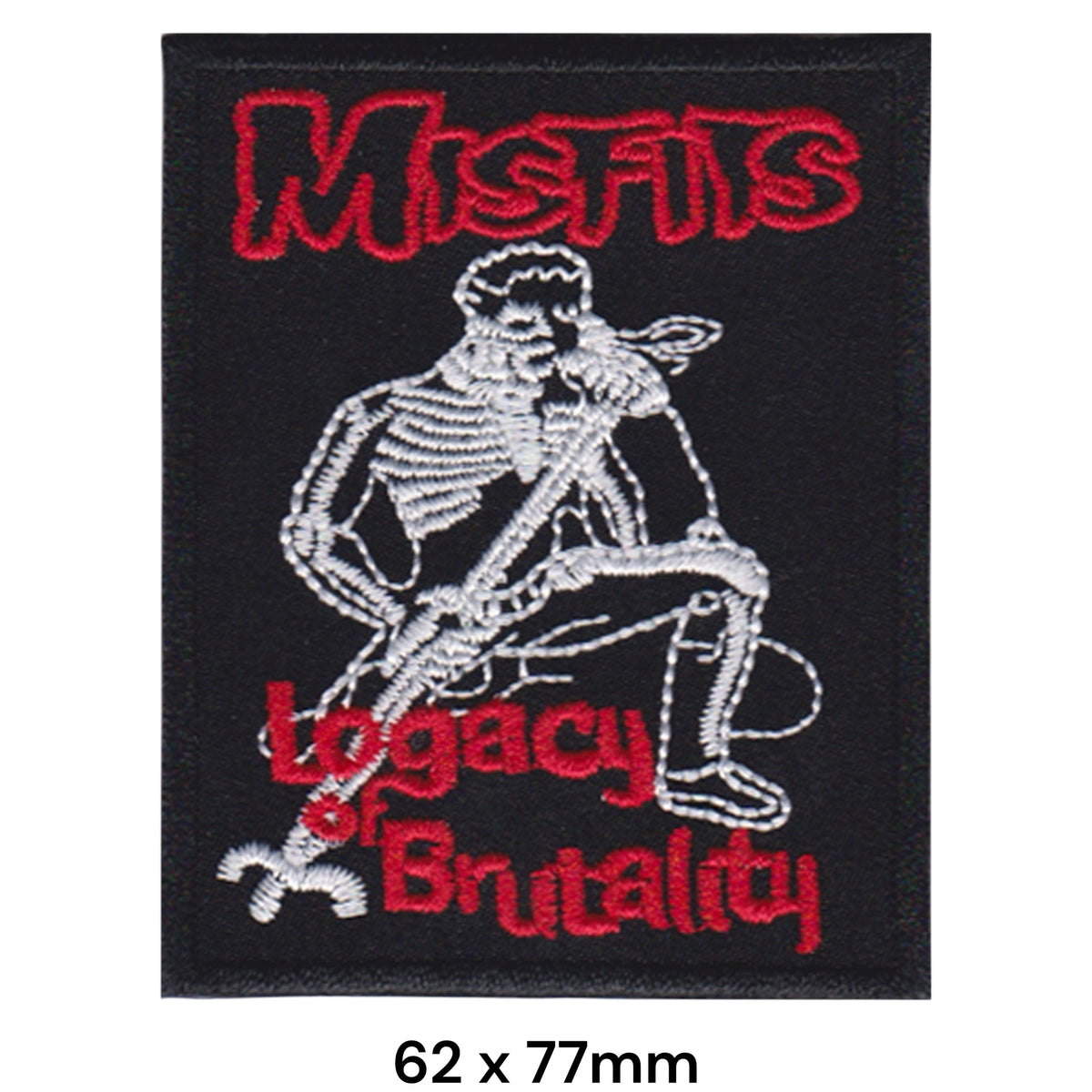Misfits Legacy of Brutality Skeleton Red Black Embroidered Patch 62x77mm