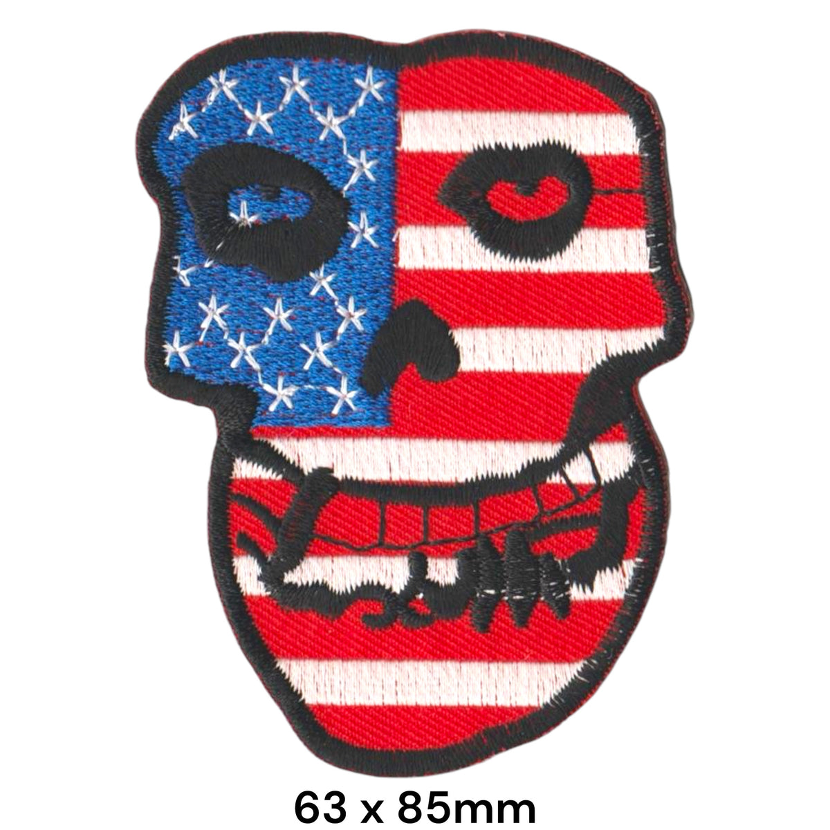 Misfits Crimson Ghost USA Flag Skull Die-Cut Embroidered Patch 63x85mm