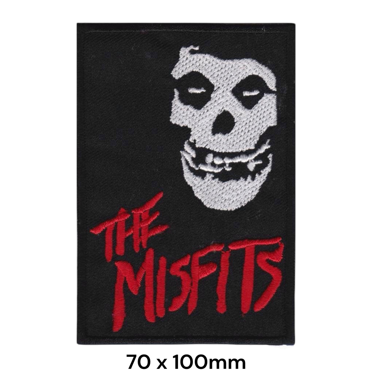 The Misfits Crimson Ghost Half Skull Red White Black Embroidered Patch 70x100mm