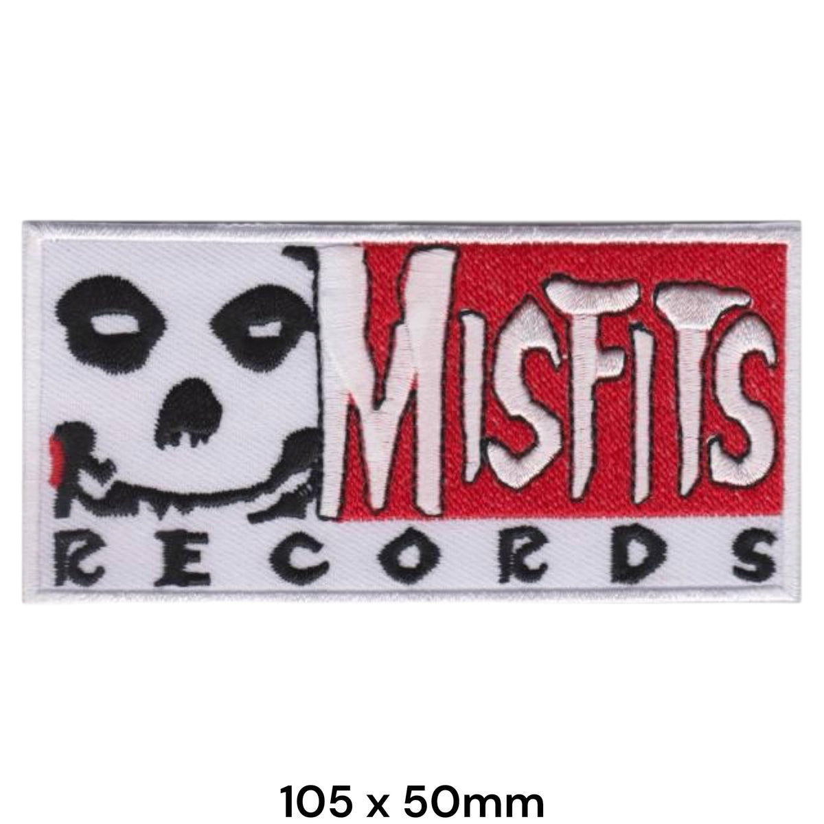 Misfits Records Logo Skull Patch Red White Black Embroidered 105x50mm