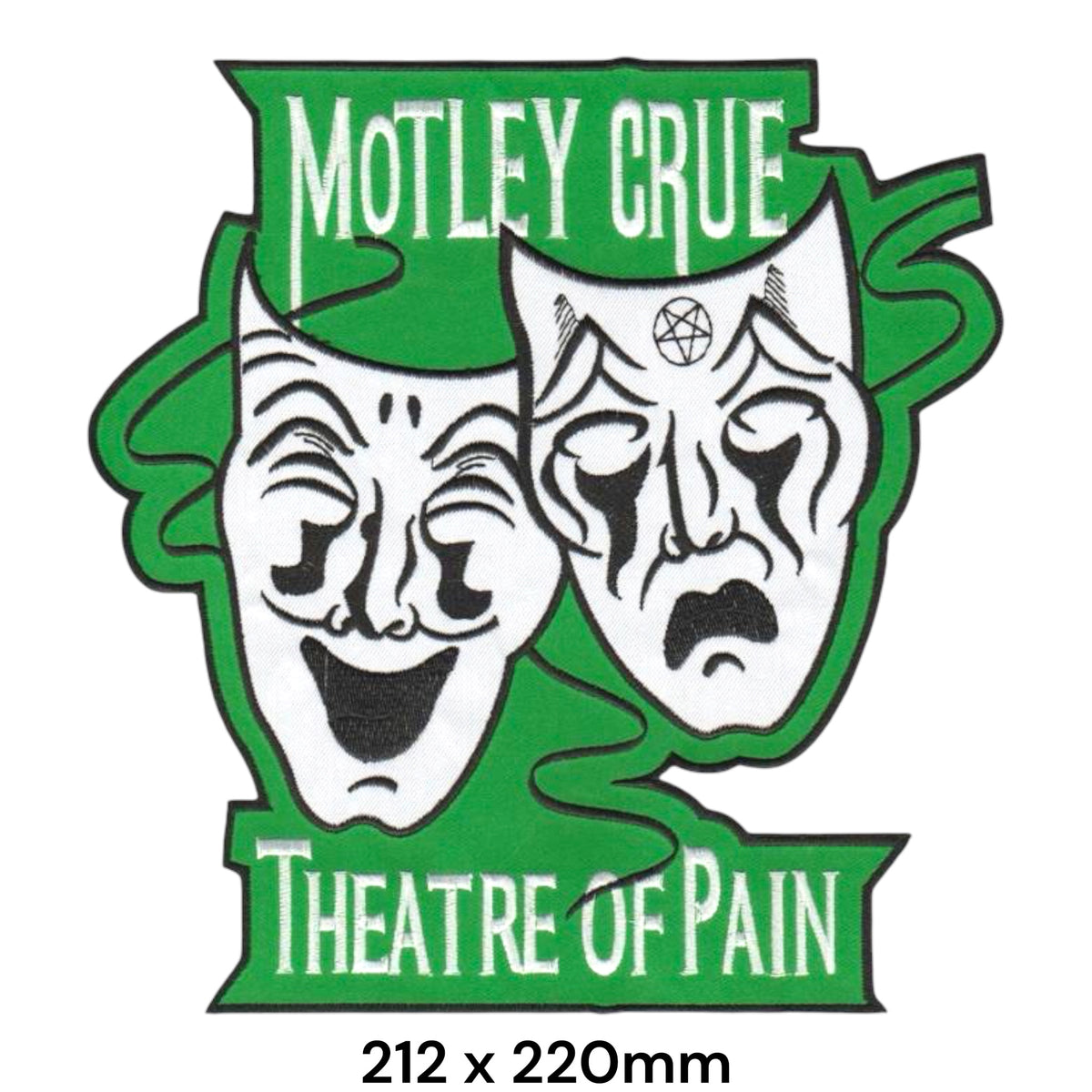 Mötley Crüe Theatre of Pain XXL Back Patch Green White Black Embroidered 212x220mm