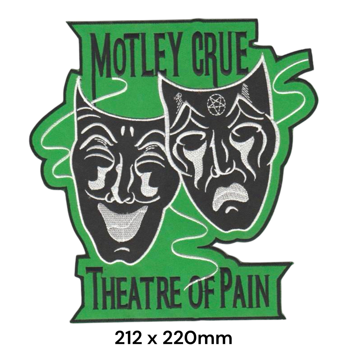 Mötley Crüe Theatre of Pain XXL Back Patch Black Green Embroidered 212x220mm