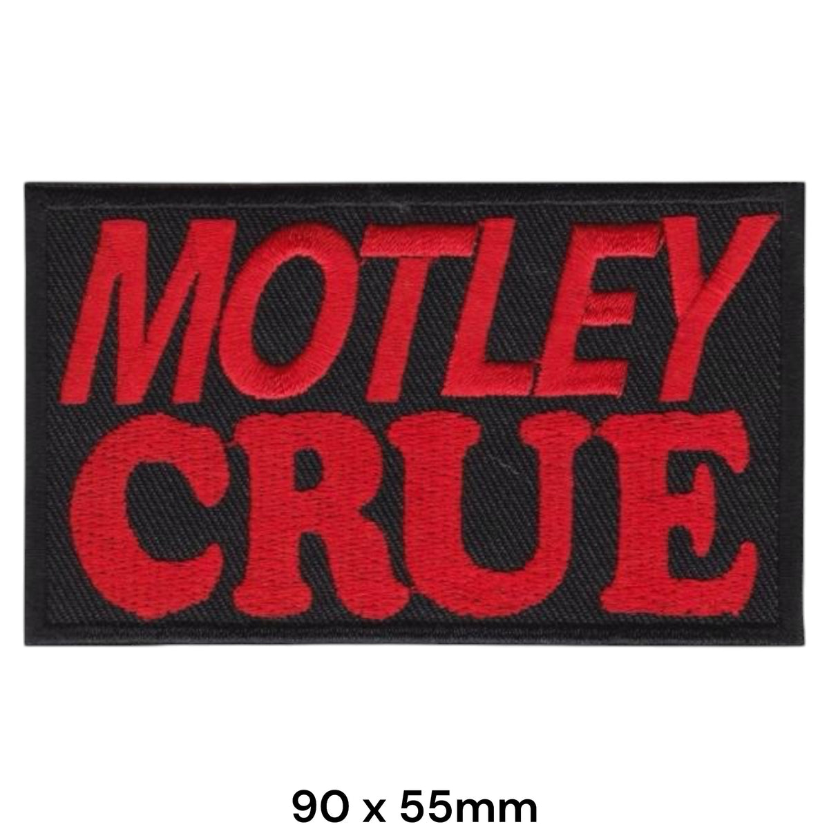 Mötley Crüe Stacked Bold Italic Patch Red Black Embroidered 90x55mm