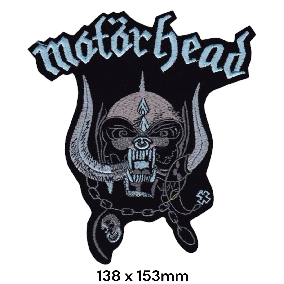 Motörhead Warpig Snaggletooth XXL Back Patch Silver Grey Black Embroidered 138x153mm